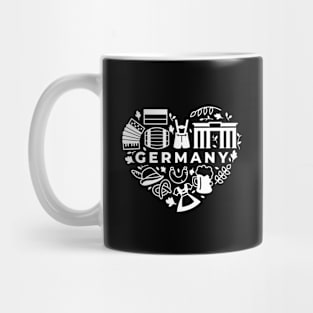 Germany White Heart Mug